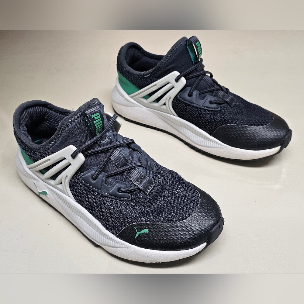 Puma Pacer Future Shoes Sneakers Sz 2C Galactic Gray Silver Mist Jade White